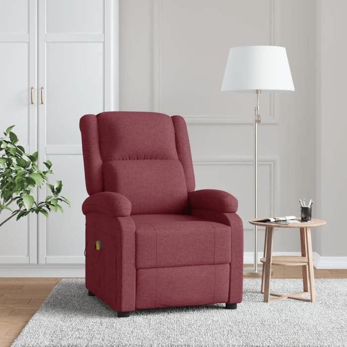 VidaXL Fauteuil de massage Rouge bordeaux Tissu 342430