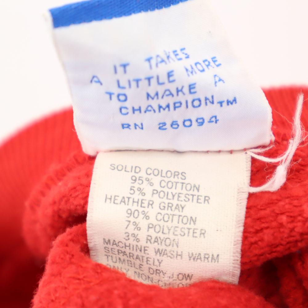 Champion 90s Made in USA Old Blue Tag Long sleeve sweat trainer XL Red Men's Used