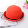 ZHENYUEQI Women's Korean Style Round Top Wool Felt Fedora with Belt