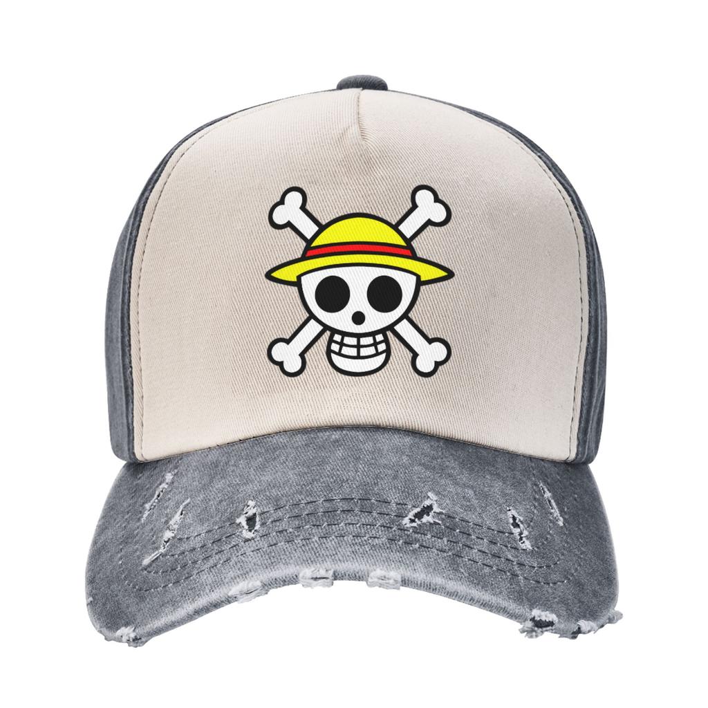 One Piece Straw Hat Baseball Cap Vintage Distressed Washed  Sun Cap Unisex Style Outdoor All Seasons Travel Adjustable Caps Hat