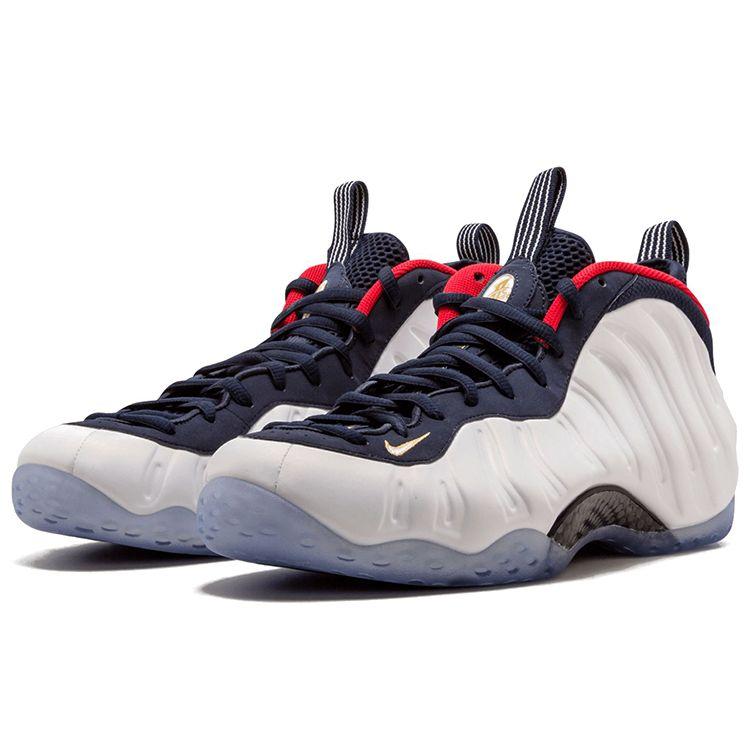 Nike Air Foamposite One PRM Olympic Herren Sneaker Weiß Rot Blau 575420-400