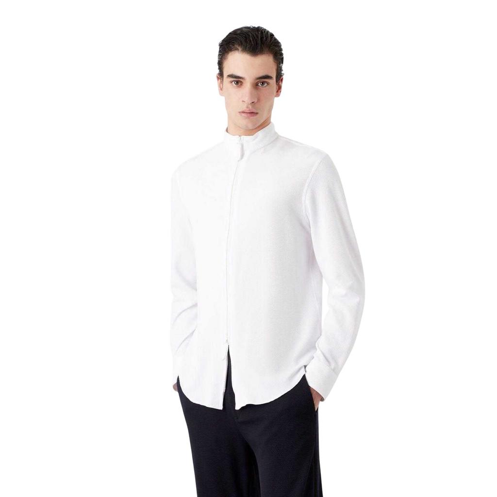 Emporio Armani Camisa Masculina Lisa de Algodão