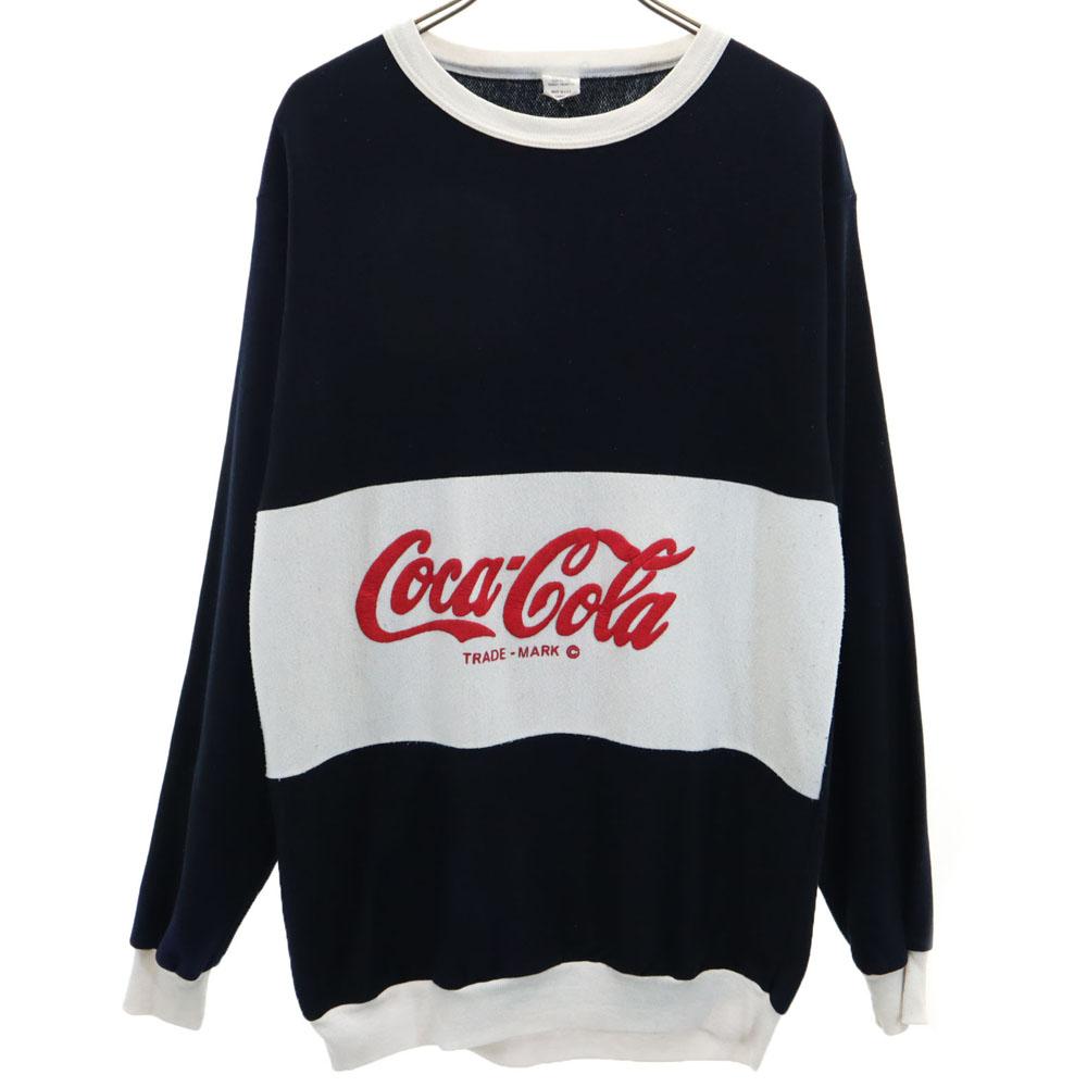 OLD 80s 90s Made In USA Coca Cola Long Sleeve Trainer L Black Men's Used