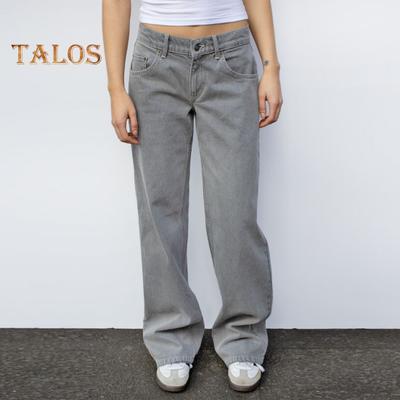 Wide Leg Jeans for Women High Waist Stretchy Denim Pants with Pockets Casual Straight Leg Jean Trousers