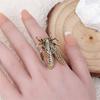 Vintage Opening Insect Ring for Men Women Exaggerated Big Animal Beetle Cicada Adjustable Finger Ring Punk Hip-hop Daily Jewelry