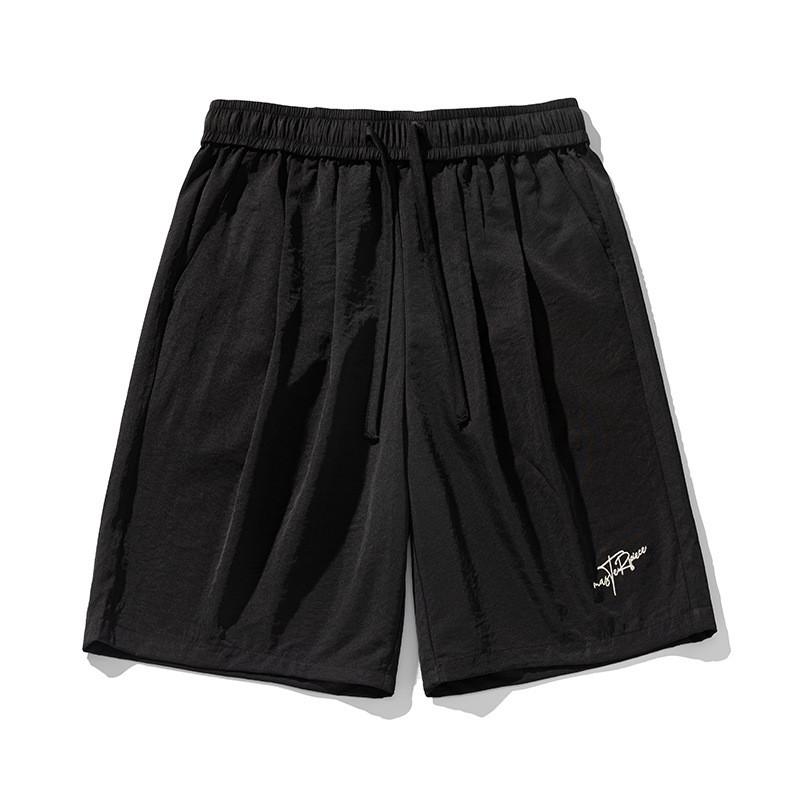 Vintage Style Shorts With Letter Embroidery For Youths