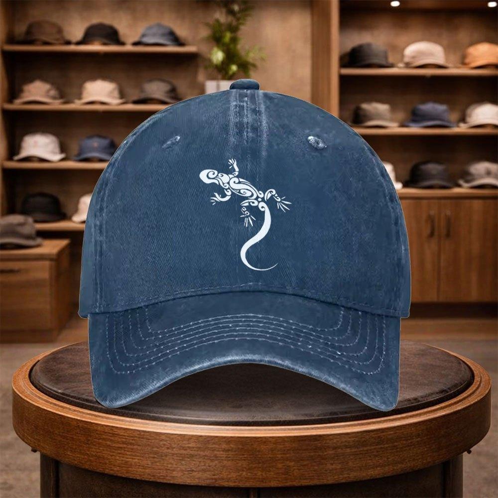 A UnisexS Baseball Cap with Lizard Pattern Adjustable And Stylish for Outdoor Use Featuring an Urban Design ItS a Lightweight