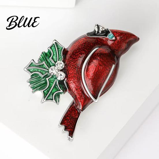 Enamel Bird Jewelry Oil Dripping Red Brooch Shape Lapel Pin