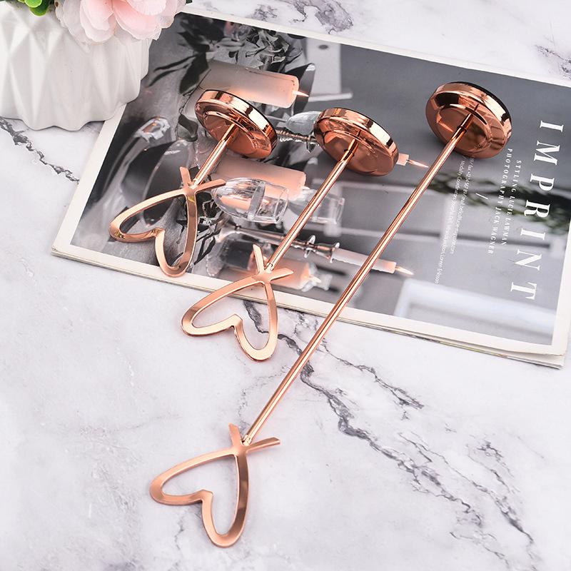 Heart Shape Memo Photo Stand Stainless Steel Card Holder Minimalist Metal Message Board For Home Office Decor With Non-Slip Base