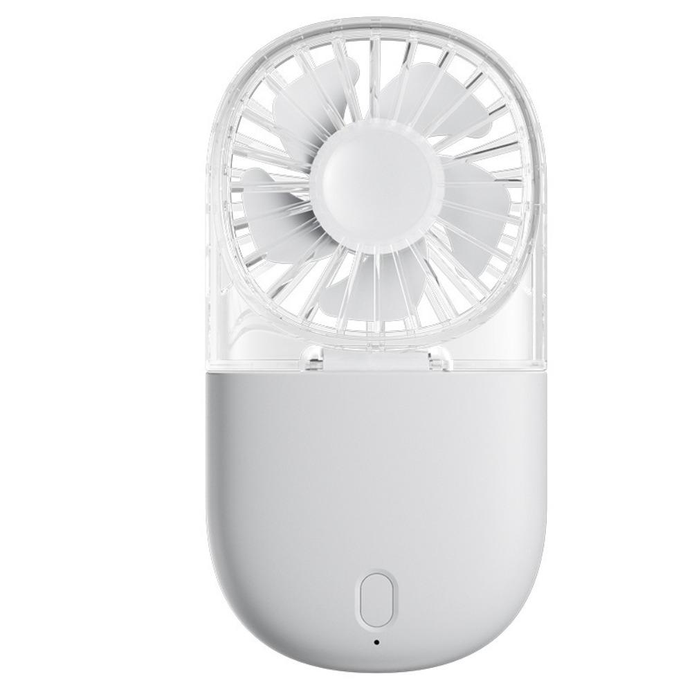 Transparent Handheld Electric Fan USB Rechargeable Air Cooler Portable Folding Neck Fan  Student