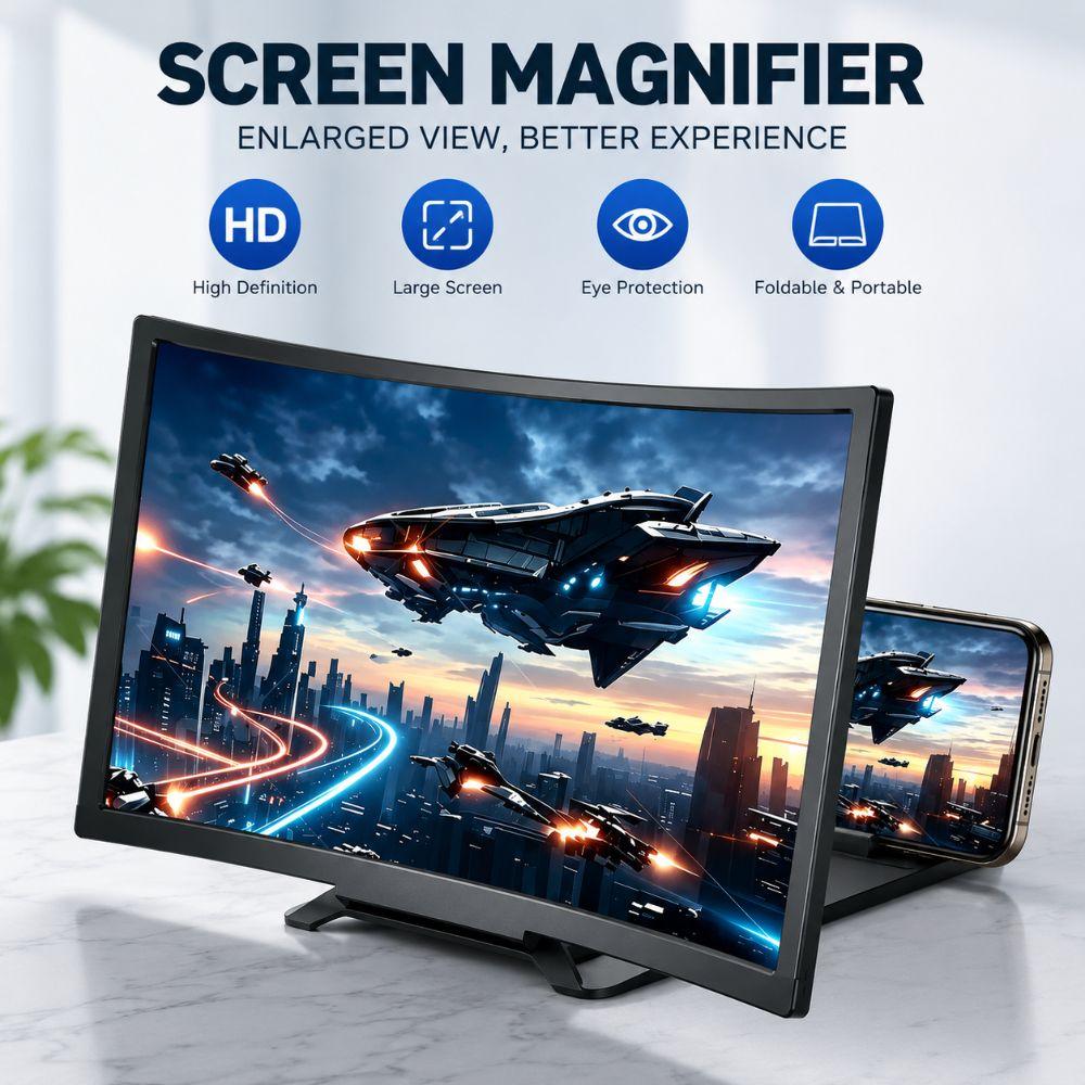 12 Inch Phone HD Screen Magnifier Fresnel Lens Expander Projector  Travel
