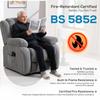 Recliner Armchair Lift Chair with Massage for Elderly Light Grey