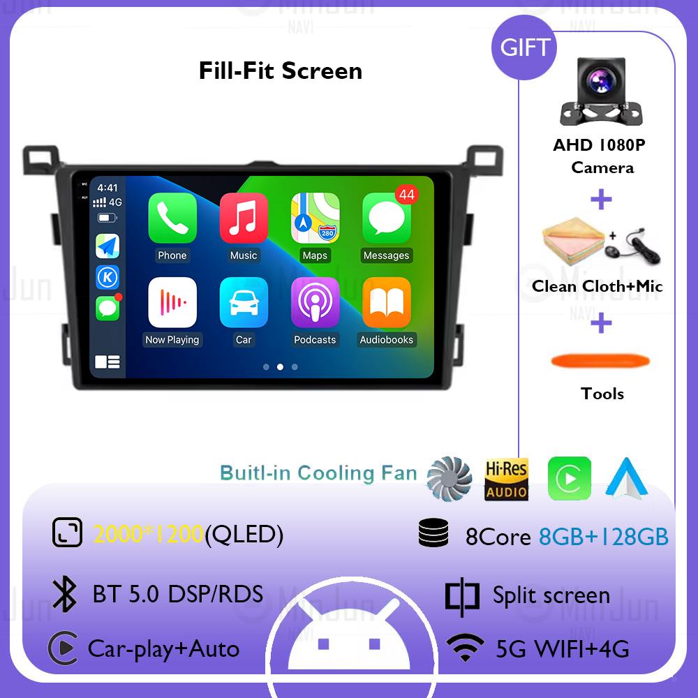 For Toyota RAV4 Rav 4 RHD 2013 2014 2015 2016 2017 2018 2019 Android 14 Car Radio Carplay Auto Multimedia  Video Player GPS
