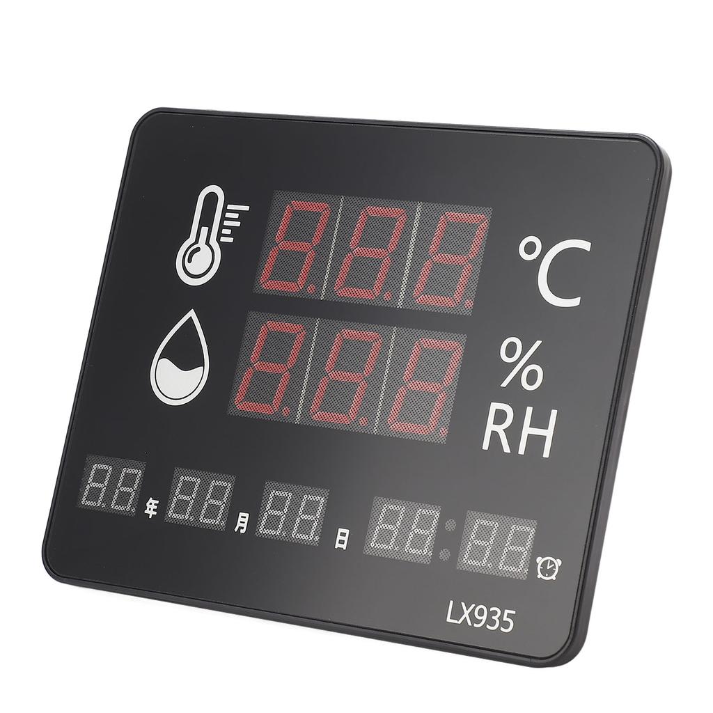 Temperature Humidity Meter High Accuracy Wall Mount Thermometer Hygrometer Alarm for Home Industrial Use LX935 100‑240V