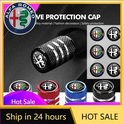 Car Stickers For Alfa Romeo Car Wheel Tire Valve Caps Tyre Rim Stem Covers Airdust Waterproof For Alfa Romeo GT Stelvio F1 Brera