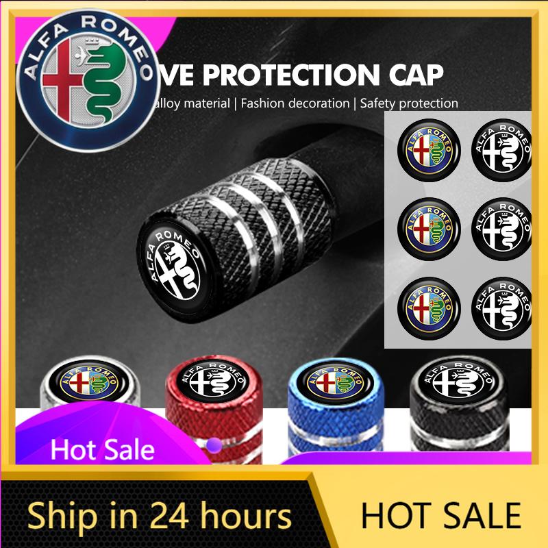 Car Stickers For Alfa Romeo Car Wheel Tire Valve Caps Tyre Rim Stem Covers Airdust Waterproof For Alfa Romeo GT Stelvio F1 Brera