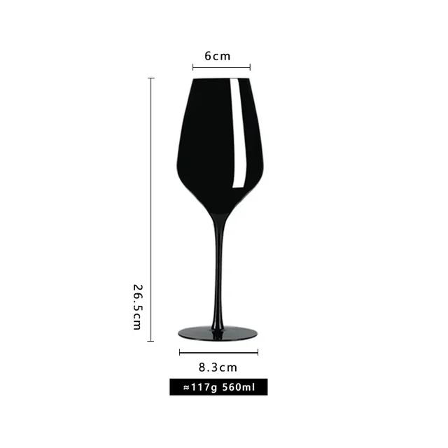 2024 Black Simple Red Wine Cup Star Shine Black Champagne Cup Black Lacquer Wine Cup Blind Glass Stemware