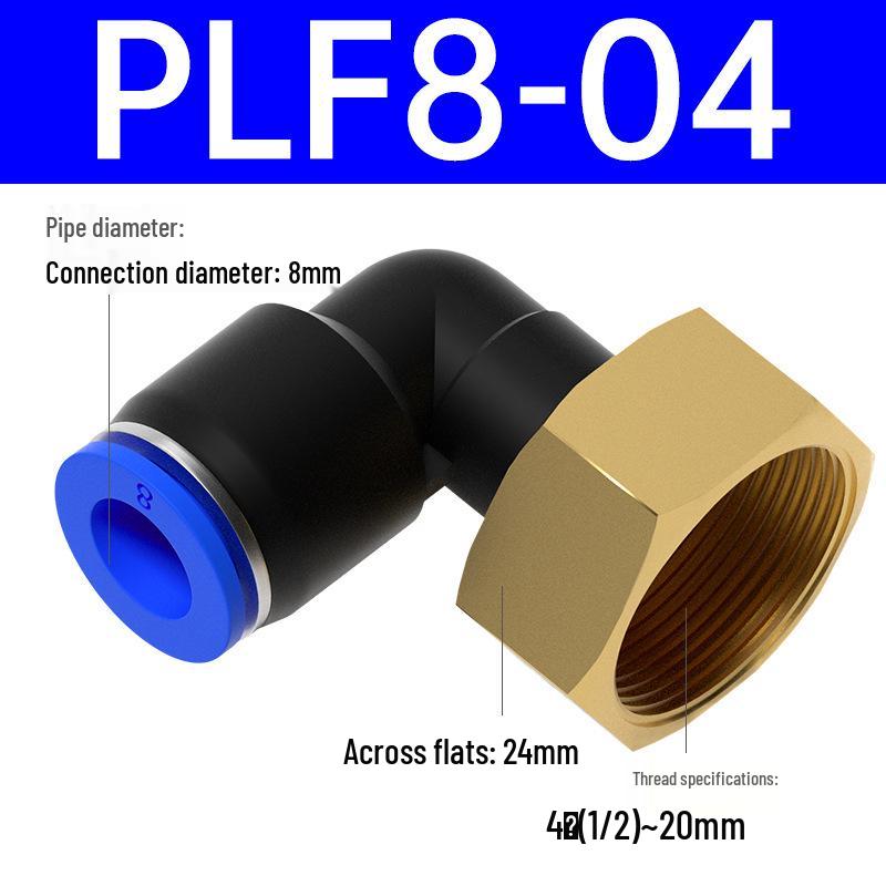 Pneumatischer L-förmiger 90° Luftschlauchverbinder Winkelstück Düse PLF6-01/8-02