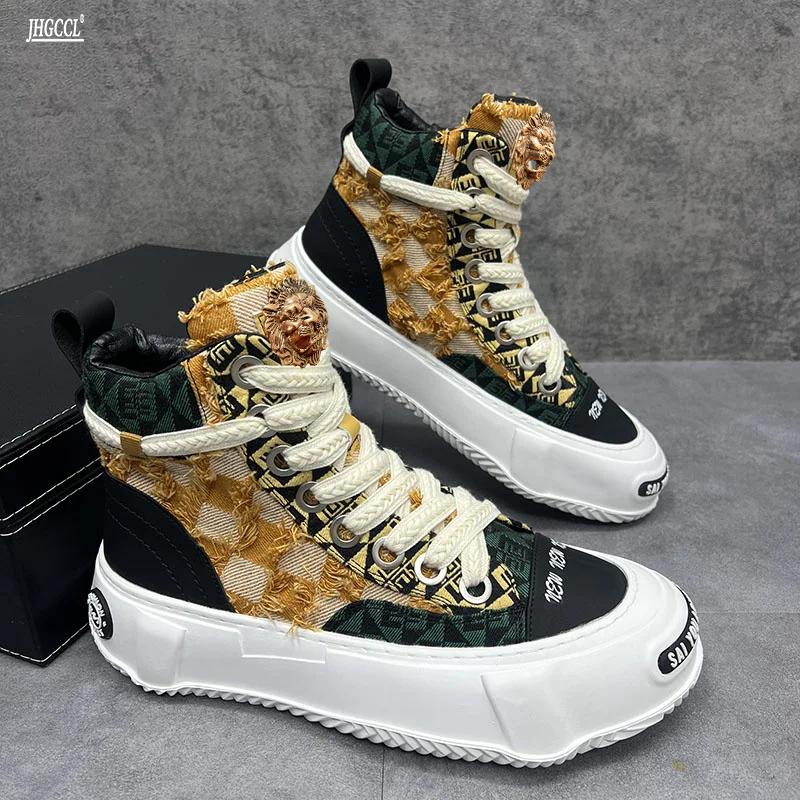 

Модная высококачественная парусиновая обувь для мужчин дышащая толстая очень высокая добавить смешанный цвет шнуровка повседневная обувь A6 38 жёлтый