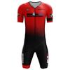Mens Short Sleeve Triathlon Jersey Set - 100% Polyester Cycling Skinsuit with Sponge Pad Shorts - Lightweight Breathable Swimskin for Triathlon,