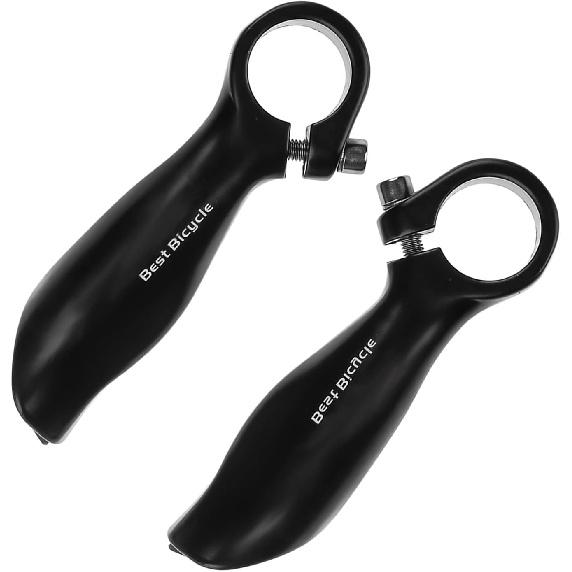 Bikes Bar Ends, 1 Pair 11cm/4.3inch High Strength Aluminum Alloy Ergonomic Bikes Handlebar Ends Security Grips with Stoppers Cycling Accessories for