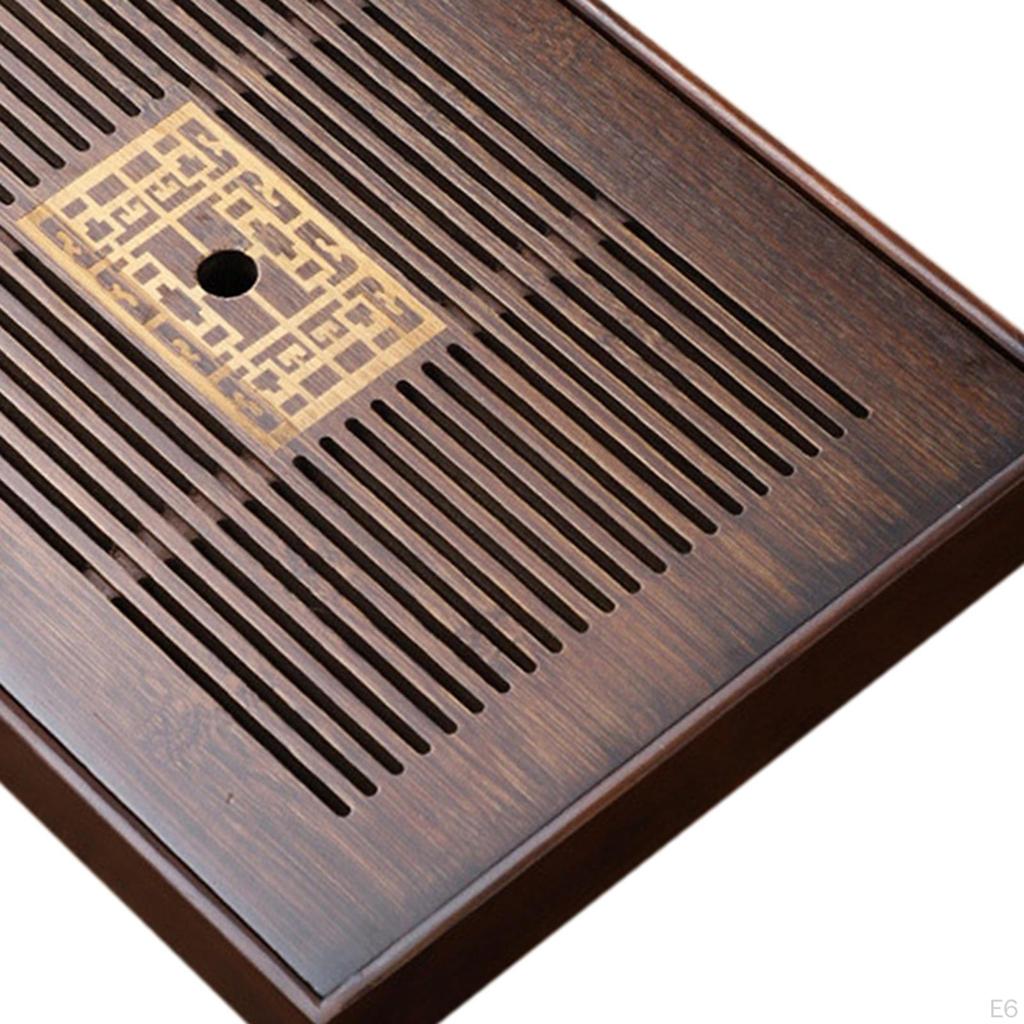 Bamboo , Drainage Type Plate, Tea Set Accessory, Serving Tray for Room