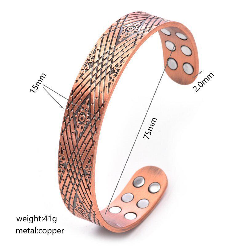 Bracciale Magnetico Ping An Guardian in Rame Puro - Motivo Romboide