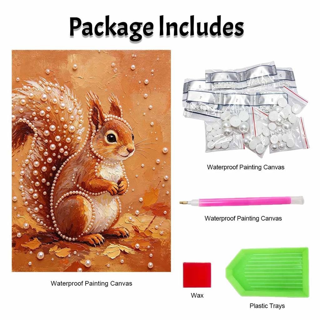 Pearl painting kit cute squirrel DIY home decoration painting animal artwork wall art decor.