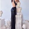 2025 Cross-Border Beaded Irregular Halter Neck Evening Dress for Women