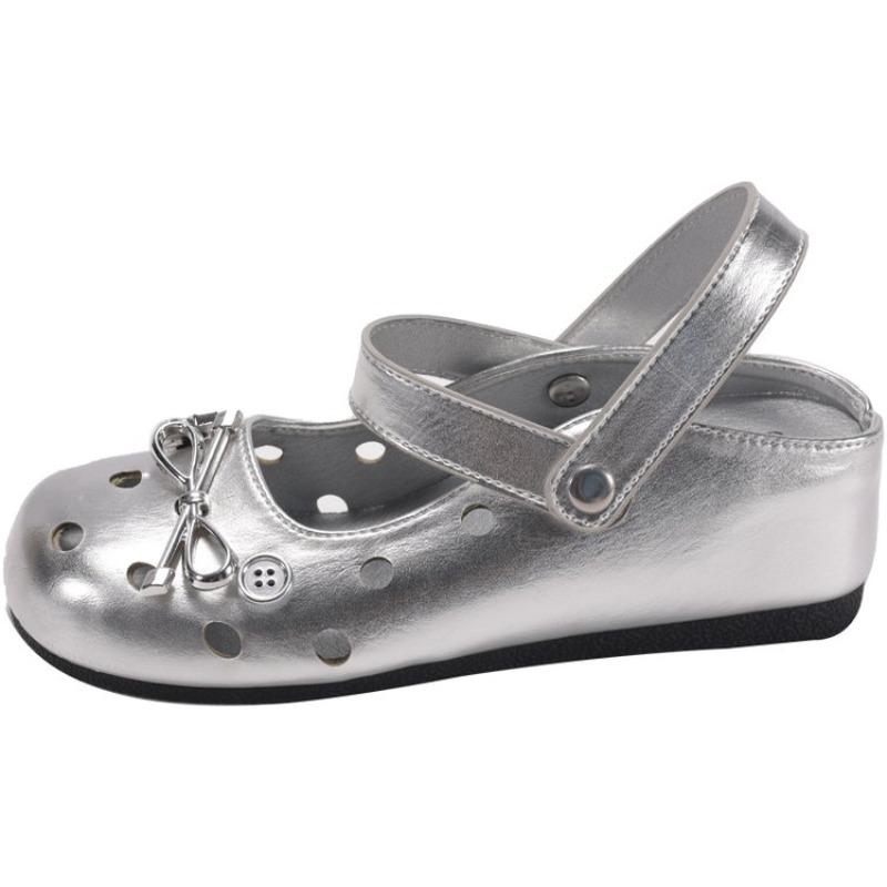 Fashion Women Sandals Retro Flat Bottom Mary Jane Shoes Women Spring Autumn Soft Sole Slip-On Round Toe Low Heel Korean Style Sandals