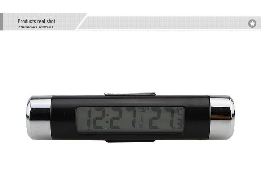 LED Backlit Car Air Vent Clip Clock & Thermometer with Time and Temperature Display