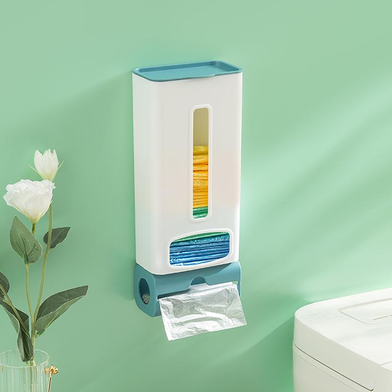 

Настенный пластиковый держатель для мусорных пакетов, контейнер для хранения мусорных пакетов с крышкой, контейнер для кухонных и ванных принадлежностей