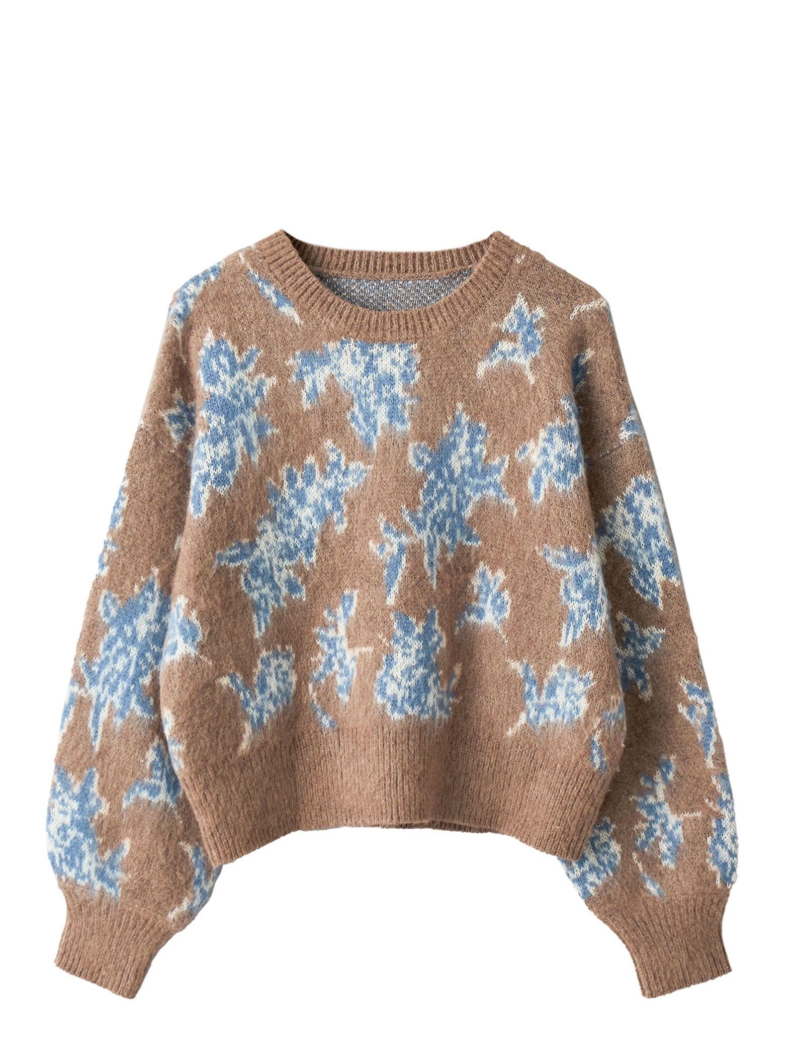 

Cohen s Soft and Loose, Modern Knitwear, Nuanced Flower Jacquard Knit, 76306460209 2350 Beige (23), Medium