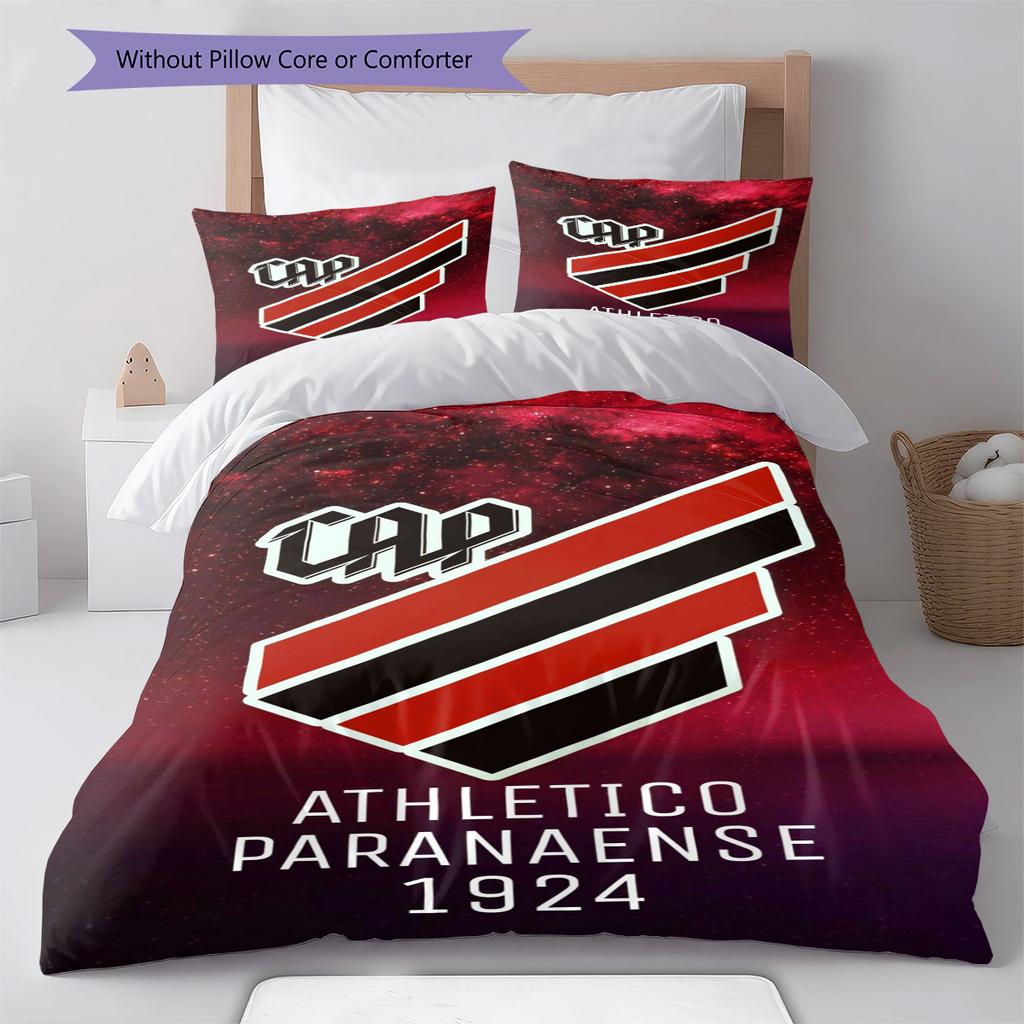 Athletico Paranaense Pattern Bedding Set Quilt Cover Pillowcase Home Decor Gift (1 * duvet cover + 2 * pillowcase, without core)