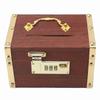 Locking Wooden Money Storage Box with Password Lock Vintage Wooden Treasure Chest Currency Money