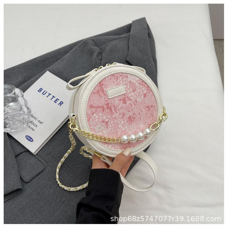 Small Fragrance Style Foreign Pearl Handbag 2025 National Style Chain Women's Bag Cute Trendy Fashion Shoulder Crossbody Bag