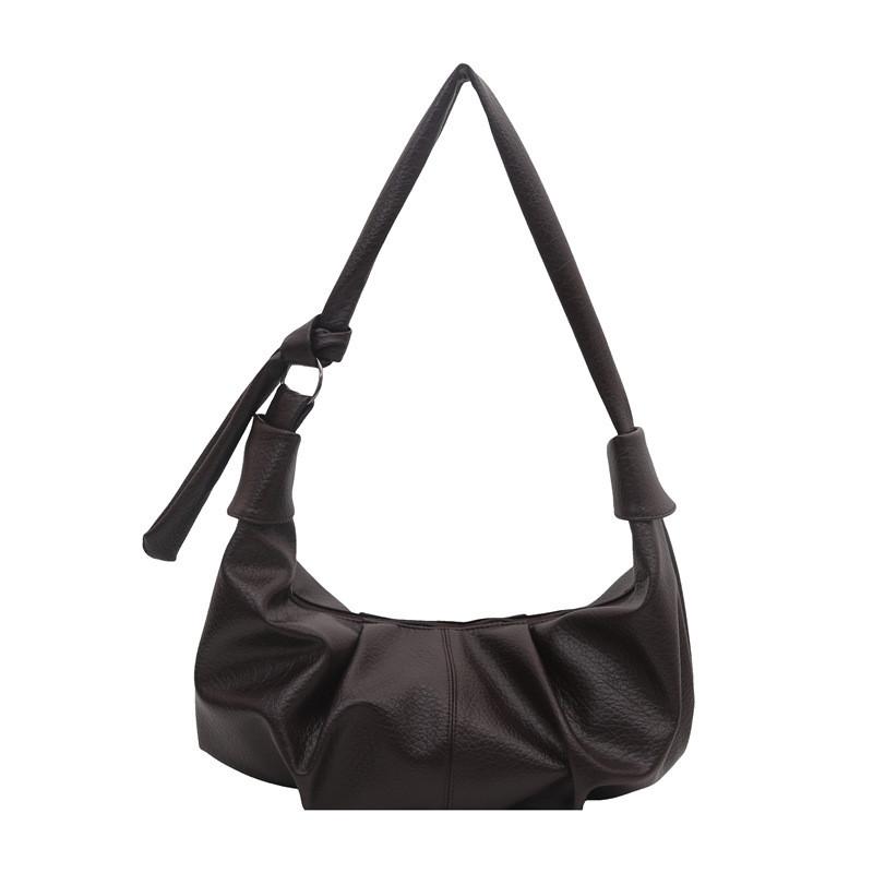 Pu Retro Dumpling Bag With Zipper Closure For Casual Street Style Daily Use