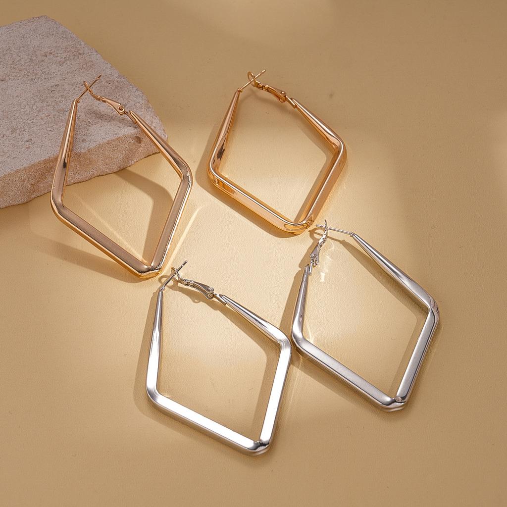 Geometriska rombformade örhängen med silvernål kall vind enkla miljöskydd örhängen nisch örhängen