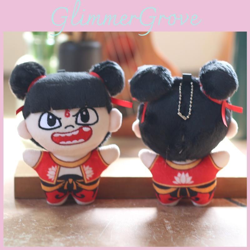 Plush Doll Nezha Keychain Mythology Collectible Pp Cotton Stuffed Gift Kids For
