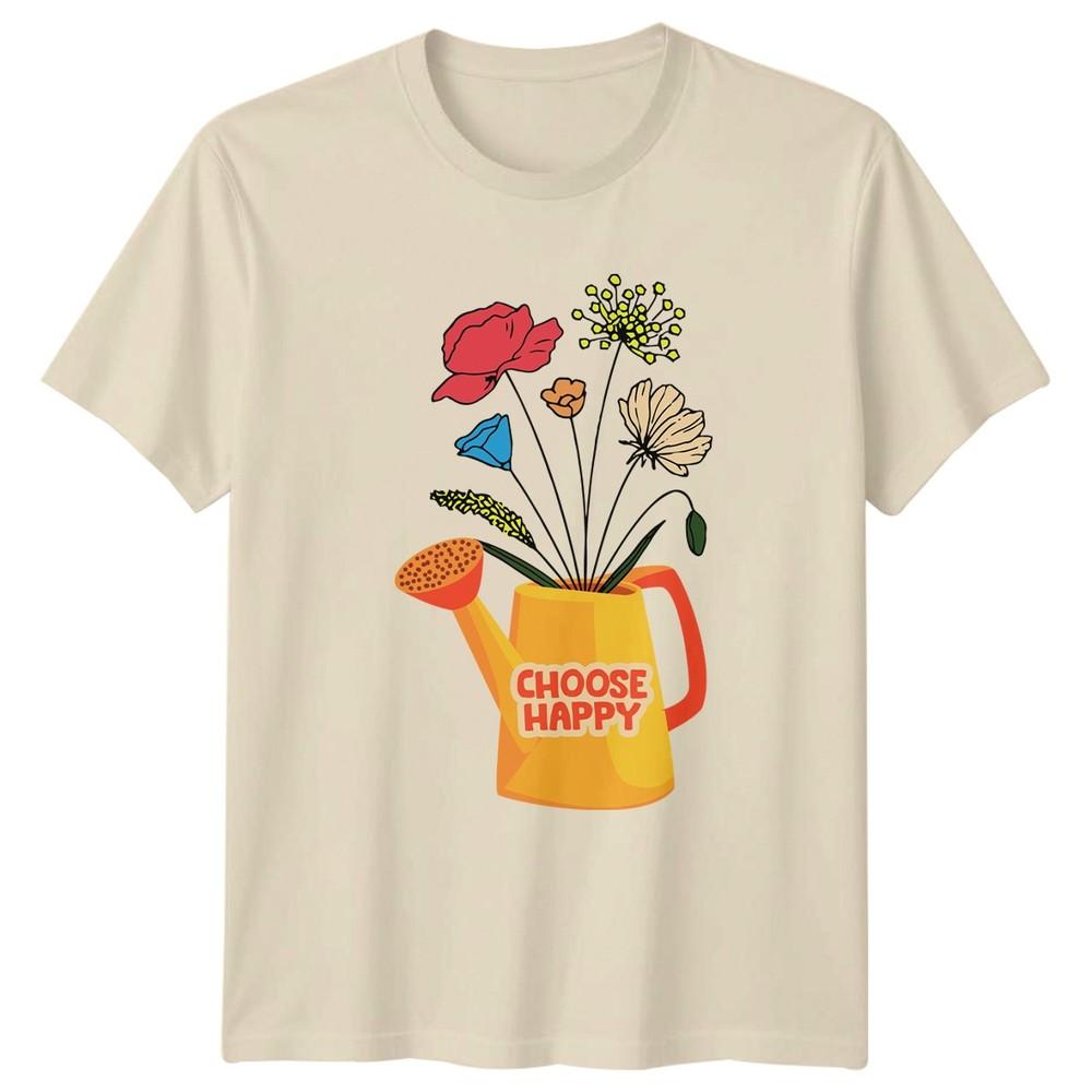 Choose Happy TShirt Wildflower Floral Nature Gardening Gift For Him And Her
