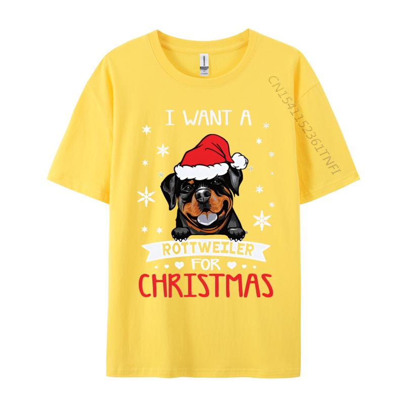 Wholesale I Want For Christmas Is A Rottweiler Dog Tshirt Black Printed On T Shirts Cotton Tops Tees for Boys