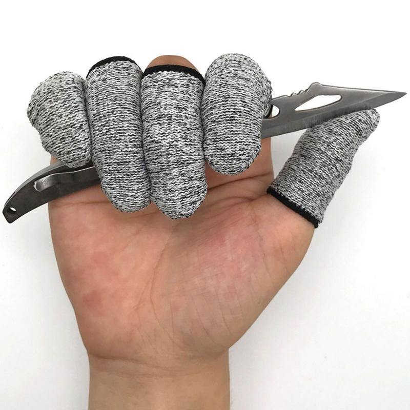 Finger Cots Cut Resistant Protector Breathable Finger Sleeves Thumb Protector Fingertips Protective for Work 10PCS