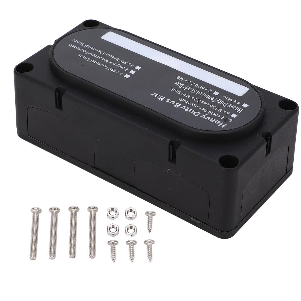 Heavy Duty Bus Bar Box DC48V 300A Flame Retardant Rust Proof for 12 to 48V Cars Trucks RVs Ships Boa