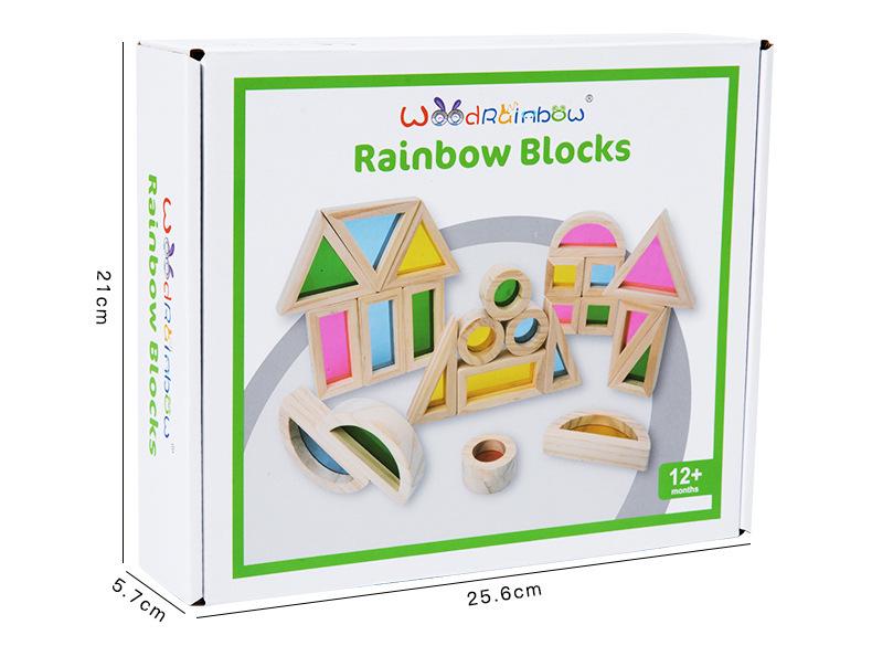Montessori Colorful Acrylic Translucent Blocks for Light Sensory Play & Kindergarten Teaching