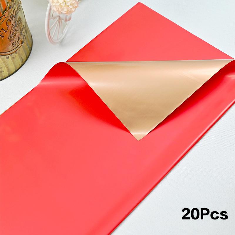 20 Pcs Two-Sided Colored Flower Wrappers Waterproof Bouquet Packaging 58cm DIY Gift Wrapping Paper Flower Decoration