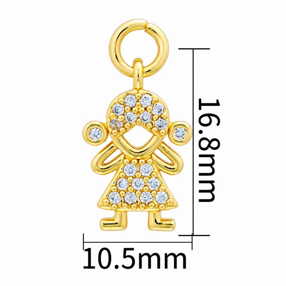 Brass Base Brass Pendants 18K Gold Plated Micro Pave Charms Cubic Zirconia Pendants Jewelry Gift