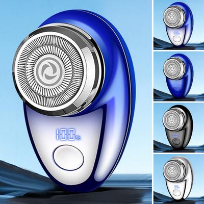 Men Electric Shaver Digital Display USB Rechargeable Mini Travel Rotary Razor Portable Cordless Hair Beard Trimmer Remover Tool Father Boyfriend Gift