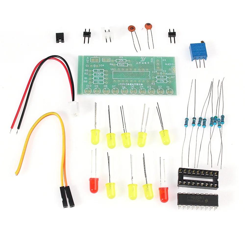 

LM3915 10 LED Sound Audio Spectrum Analyzer Level Indicator Kit DIY Electoronics Soldering Practice Set 10 Audio Level Indicator
