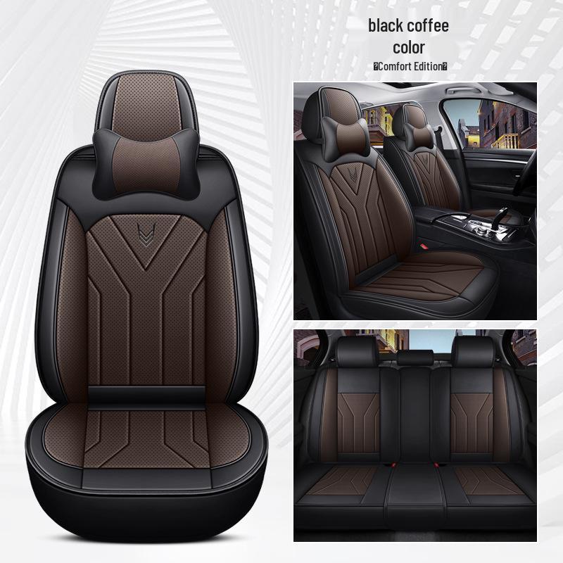 Universal Nappa Leather Car Seat Cushion and Cover - All-Season Full Surround Design