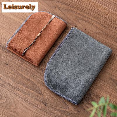Pano de prato de veludo coral dupla face, grosso, absorvente, macio, para limpeza de cozinha, toalha de mesa, almofada, porta-copos, acessórios para chá